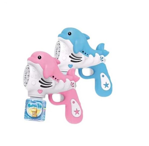 Delfines buborékfújó fény hatásokkal , elemmel működő , kétféle színben
