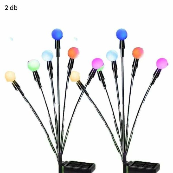 Színes (RGB) Napelemes Díszvilágítás, Szentjánosbogár Fények Alkonykapcsolóval (2 db/csomag)