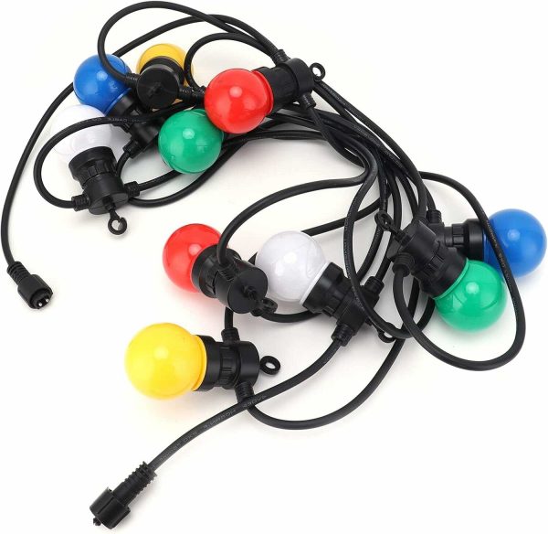 G50 10db Retro Gömb égős fényfüzér 5 méter, toldható, konnektoros, többszínű