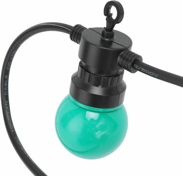 G50 10db Retro Gömb égős fényfüzér 5 méter, toldható, konnektoros, többszínű