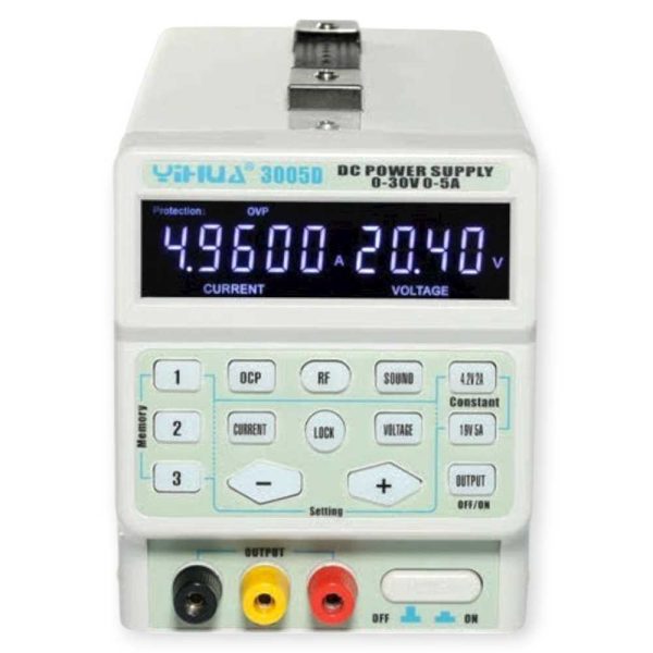 Yihua YH3005D Intelligens Labortápegység, 150W – Programozható, 0-30V / 0-5A, LCD kijelzővel
