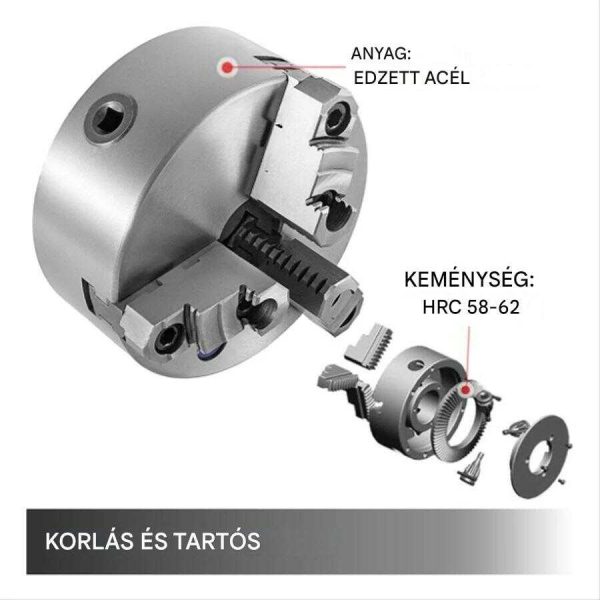 HA-6369 K11-250 Esztergatokmány, 3 pofás: Önközpontosító, 250mm