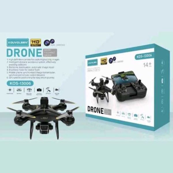 KOS-13006 Ultra HD 2 kamerás összecsukható mini Drón akadálykerüléssel és GPS visszatérítéssel
