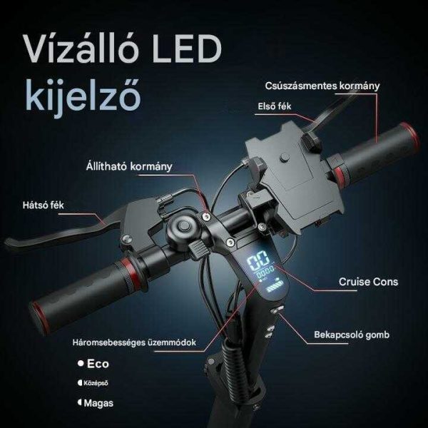 Bogist C1 Pro Összecsukható Elektromos Roller 500W Motorral, 15Ah Akkumulátorral és 35-45km hatótávval, kivehető ülés, 10" gumi, 3 sebesség