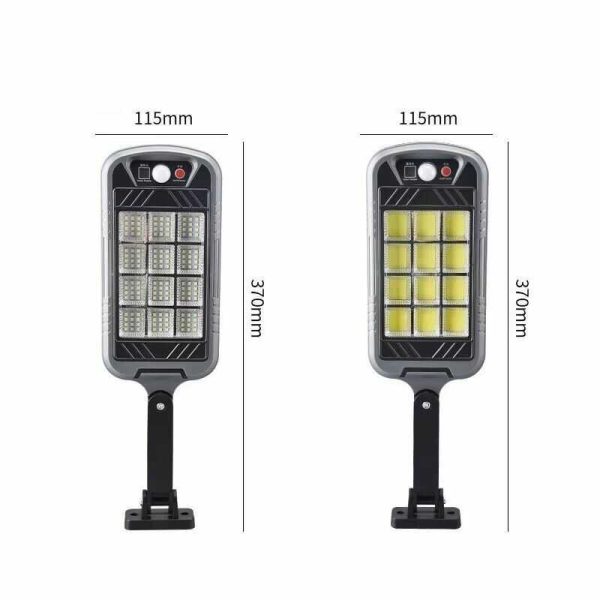 144 LED-es Napelemes Kültéri Szenzoros Fali Lámpa Mozgásérzékelővel és Távirányítóval (IP65 Vízálló)