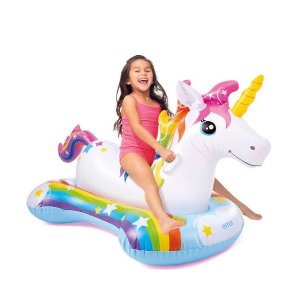 Intex Felfújható óriás unikornis kapaszkodóval , 163 cm × 88 cm