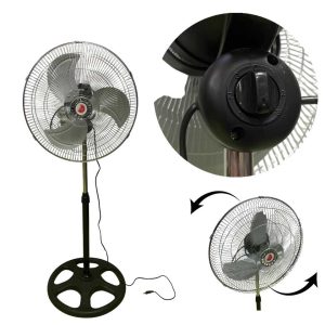 Ipari Álló Ventilátor 18" (45cm) átmérő, 100W, 50Hz, 3 fém lapáttal és masszív talppal.