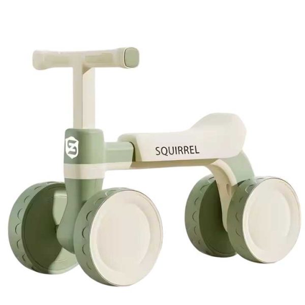 Squirrel kisgyermek futóbicikli , 4 kerekű, 3 éves korig , zöld színben
