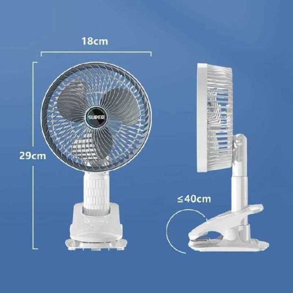 Kos-19022 2 az 1-ben Kézi és Asztali Csíptethetős Ventilátor, Fehér