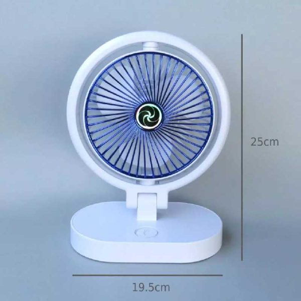 Kos-19016 Asztali ventilátor elegáns megjelenéssel, 360° forgatással és LED fénnyel
