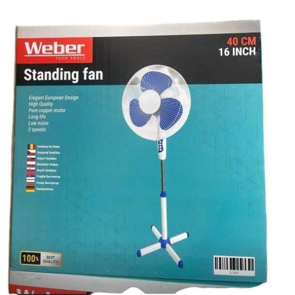 Weber álló ventilátor , 4 féle sebességi fokozat , 3 lapáttal , állítható magassággal