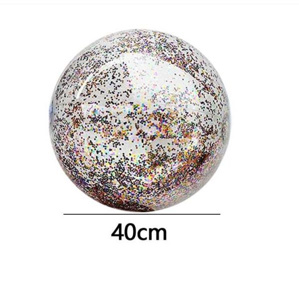 Csillámos glitteres strandlabda 40 cm felfújható