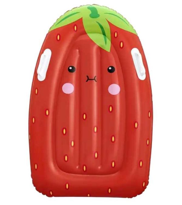 Bestway Felfújató szörfdeszka kapaszkodóval gyerekeknek , eper, 80 x 52 x 16 cm