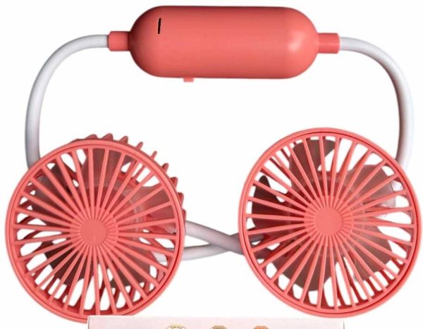 Nyakba akasztható ventilátor, usb töltéssel , barack színben