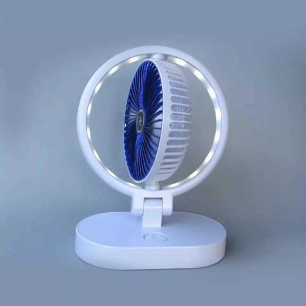 Kos-19016 Asztali ventilátor elegáns megjelenéssel, 360° forgatással és LED fénnyel