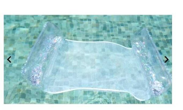 Csillámos vízi függőágy hálós átlátszó lebegő matrac 120 x 70