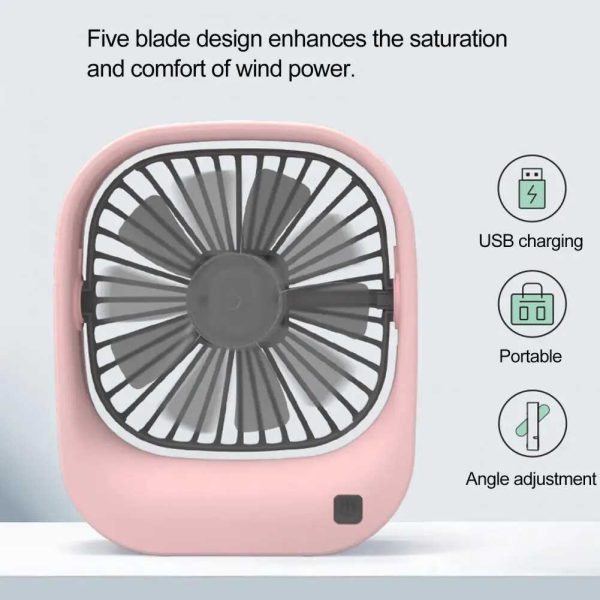 Asztali mini ventilátor ,KOS-19011, 2 féle sebeséggel , stílusos dizájn ,usb töltés
