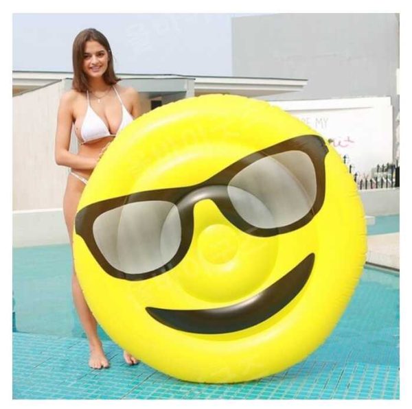 Óriás Emoji kör alakú pihenőmatrac strandmatrac 150 cm