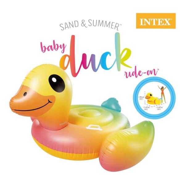 Intex Óriás felfújható kacsa kapaszkodóval , 147 cm × 147 cm × 87 cm