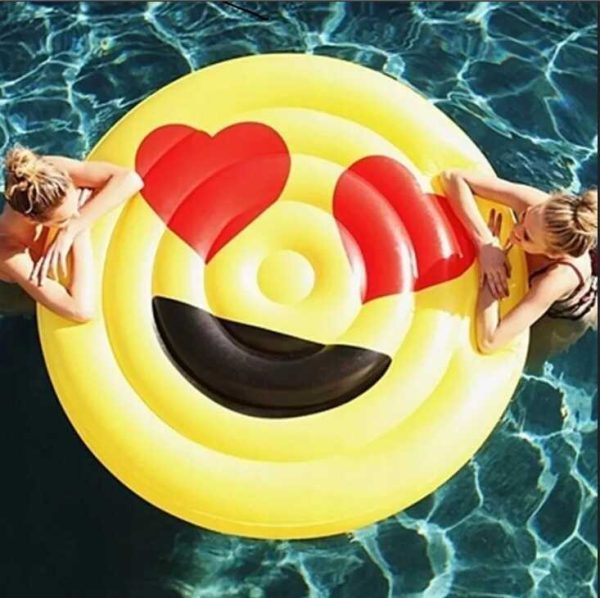 Óriás Emoji kör alakú pihenőmatrac strandmatrac 150 cm