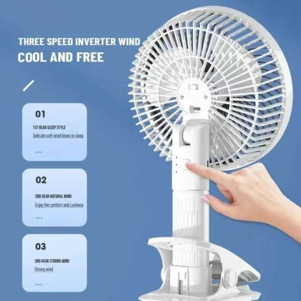 Kos-19022 2 az 1-ben Kézi és Asztali Csíptethetős Ventilátor, Fehér