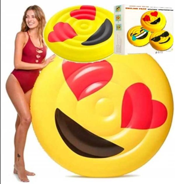 Óriás Emoji kör alakú pihenőmatrac strandmatrac 150 cm