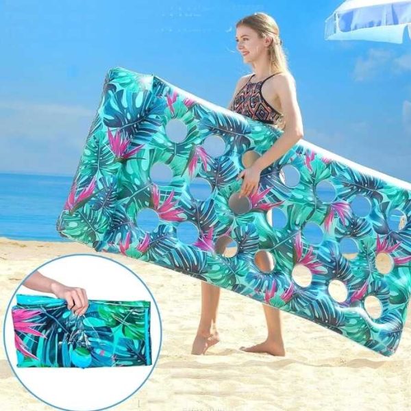 Trópusi lyukmintás pihenőmatrac strandmatrac 180 x 88 cm