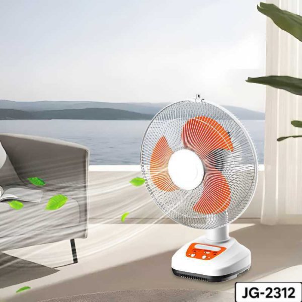 JG-2312 Napenergiás Multifunkciós Ventilátor Világítással és Töltéssel – 12 " Hordozható