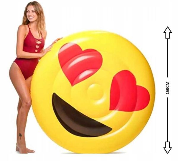 Óriás Emoji kör alakú pihenőmatrac strandmatrac 150 cm