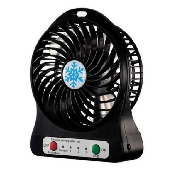 Mini Hordozható Újratölthető USB Ventilátor, 3 Fokozatú, Hópehely Design