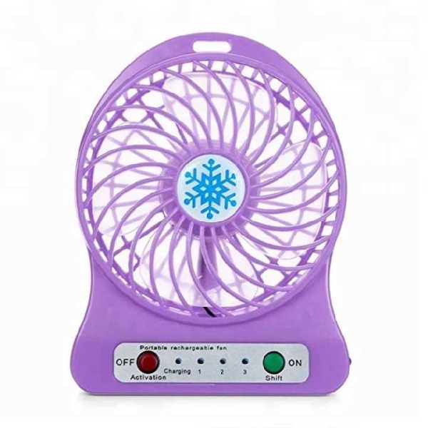 Mini Hordozható Újratölthető USB Ventilátor, 3 Fokozatú, Hópehely Design
