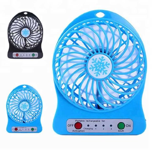 Mini Hordozható Újratölthető USB Ventilátor, 3 Fokozatú, Hópehely Design