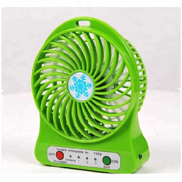 Mini Hordozható Újratölthető USB Ventilátor, 3 Fokozatú, Hópehely Design