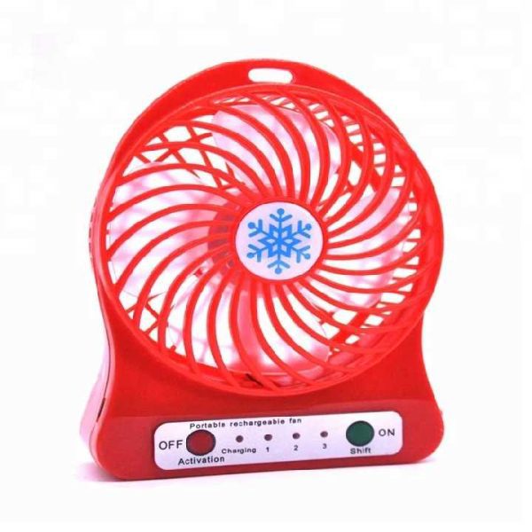 Mini Hordozható Újratölthető USB Ventilátor, 3 Fokozatú, Hópehely Design