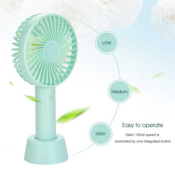 Hordozható kézi ventilátor , 3 féle fokozat , usb töltés , 4,5 W