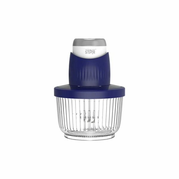 WINNING STAR ST-5581 3 az 1-ben Elektromos Aprító és Húsdaráló – 300W, Kék/Ezüst