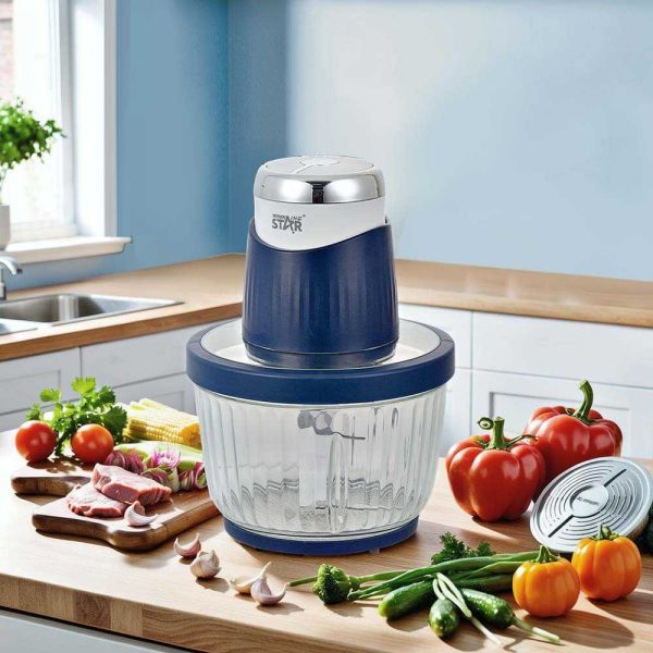 WINNING STAR ST-5581 3 az 1-ben Elektromos Aprító és Húsdaráló – 300W, Kék/Ezüst