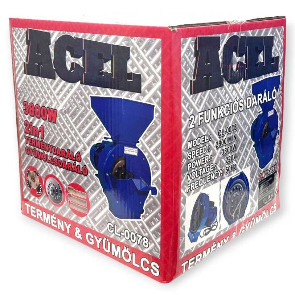 Acel CL-0078 Elektromos Termény és Gyümölcsdaráló, 3800W, 2in1 Funkció