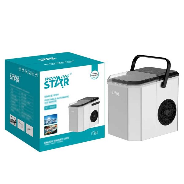WINNING STAR ST-9500 Hordozható Automata Jégkészítő, 1.2L Víztartály, Öntisztító Funkcióval
