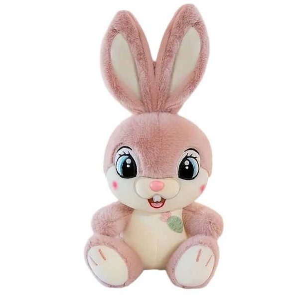 Aranyos ülő puha plüss nyuszi , rózsaszín , 35 cm