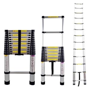 Haina H-UP500 Teleszkópos Alumínium Létra 5,0m – 150 kg Teherbírás, Könnyen Tárolható
