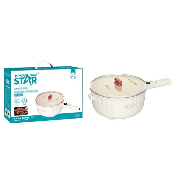 WINNING STAR ST-9804 Elektromos Serpenyő, 4L, Tapadásmentes, Időzítő Funkcióval