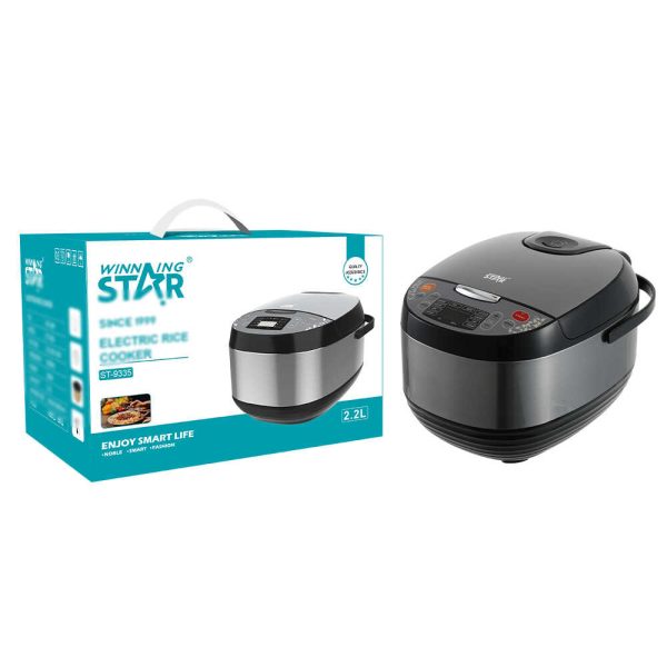 WINNING STAR ST-9335 Digitális Elektromos Rizsfőző, 2.2L, 850W, Többfunkciós LCD Kijelzővel