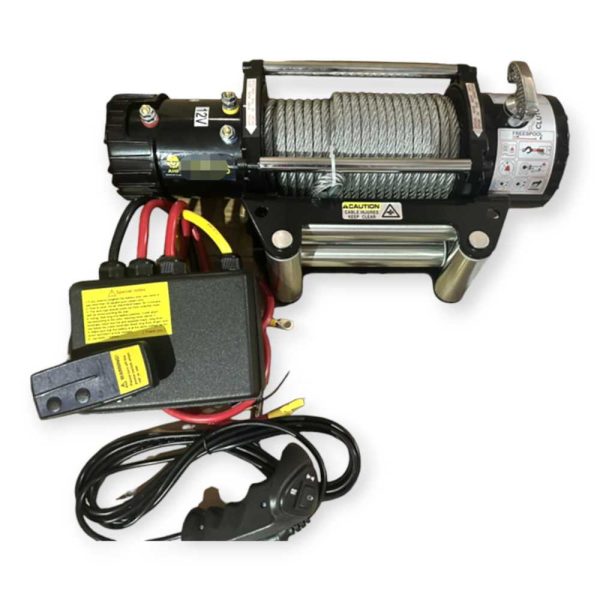 Haina WCX-2418Pro 12V Elektromos Csörlő – 5500 kg Teherbírás, Vezetékes és Vezeték Nélküli Irányítás