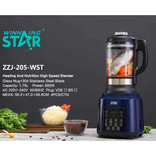 WINNING STAR ST-5559 Okos Turmixgép Főző Funkcióval – 1.75L, Üvegkancsós, 800W