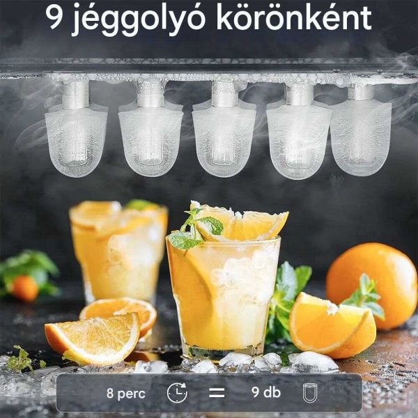 WINNING STAR ST-9500 Hordozható Automata Jégkészítő, 1.2L Víztartály, Öntisztító Funkcióval