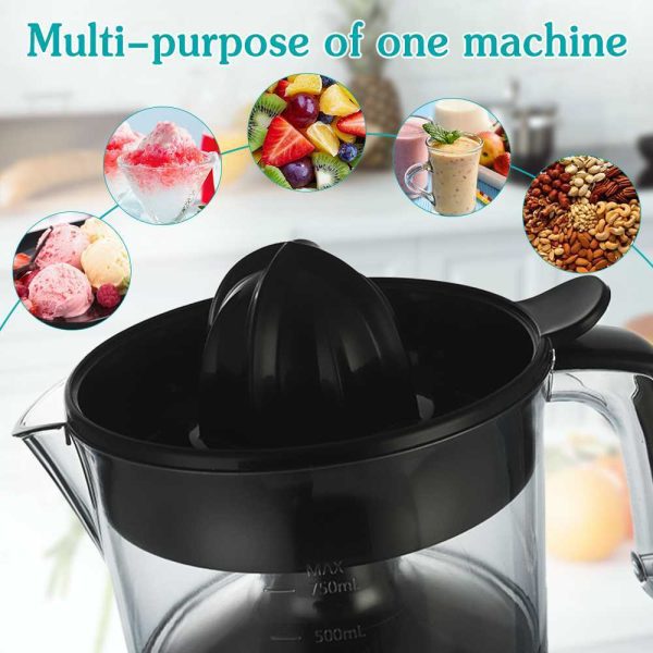 WINNING STAR ST-5594 Elektromos Citrusprés – 0.75L, 30W, Automatikus Forgás, Fekete/Inox