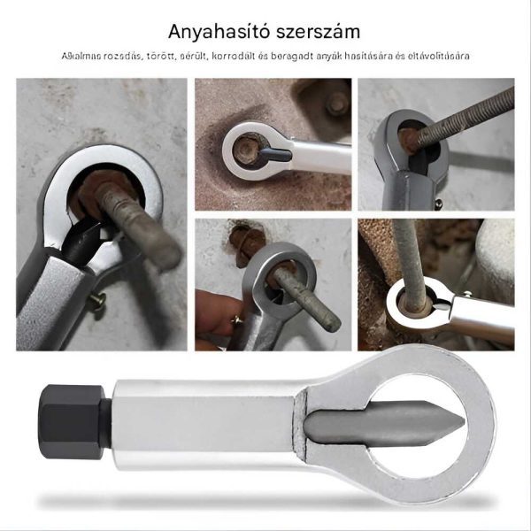 Haina HA-2106 Anyacsavar Roppantó Készlet, 4 részes, 9-27mm, Edzett Acél - Image 2
