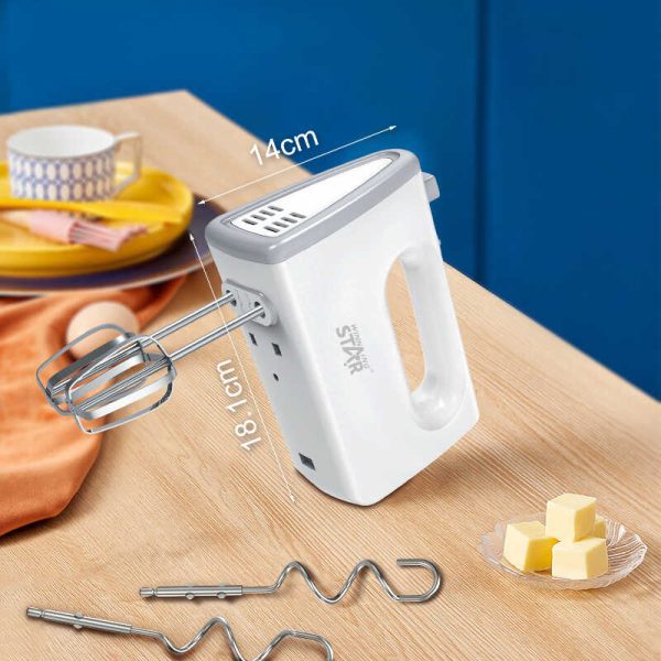 WINNING STAR ST-5535 Elektromos Kézi Mixer – 300W, 5 Sebesség, Fehér/Szürke