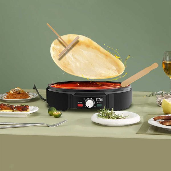 WINNING STAR ST-9324 Elektromos Palacsintasütő, 34 cm, 1200W, Tapadásmentes Felület